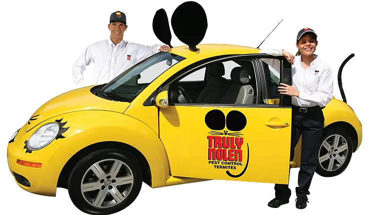 Disinfestation professionals at Truly Nolen's car Disinfestation professionals at Truly Nolen's car